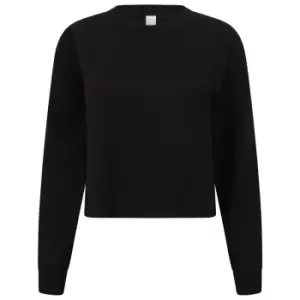 image of Skinni Fit Womens/Ladies Cropped Slounge Sweatshirt (M) (Black)