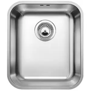 image of Single Bowl Undermount Chrome Stainless Steel Kitchen Sink- Blanco