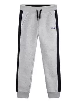 Image of BOSS Boys Side Panel Joggers - Grey Marl, Size 10 Years