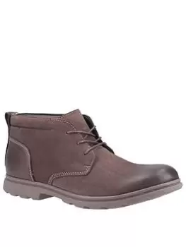 Image of Hush Puppies Tyson Leather Chukka Boots, Brown, Size 7, Men