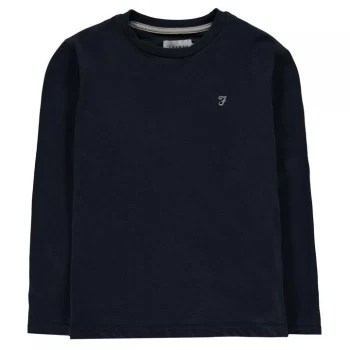 Image of Farah Denny Long Sleeve T-Shirt - Navy Blazer