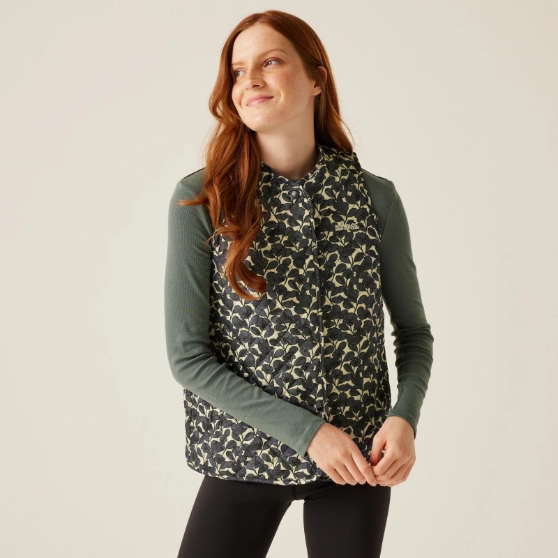 Image of Regatta Orla Kiely Quilted Bodywarmer Birdy Grey female 8