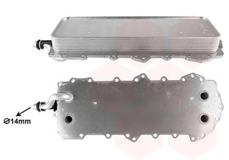 Image of VAN WEZEL Engine oil cooler VAN WEZEL 02013708