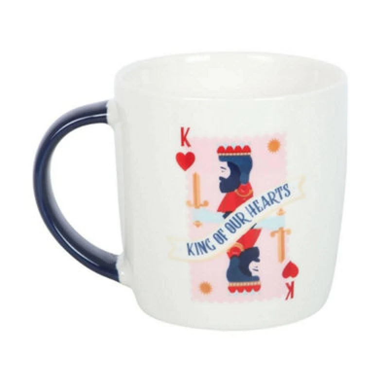 Image of Something Different Something Different King Of Our Hearts Playing Card Mug Set in White White One Size Unisex 5063703427739