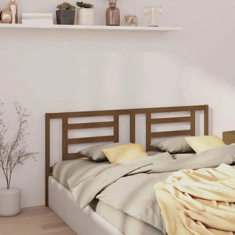 Image of VIDAXL Bed Headboard Honey Brown 156x4x100cm Solid Pine Wood Vidaxl 8720287007098