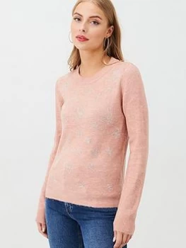 Image of Oasis Hotfix Star Ombre Jumper - Pink, Pale Pink, Size XS, Women