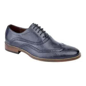 Image of Goor Mens 5 Eye Wing Capped Oxford Brogues (7 UK) (Aegean Blue)