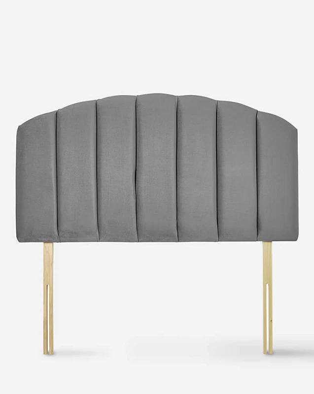 Image of Silentnight Silentnight Carmel Velvet Headboard Charcoal - Silentnight - Size: KINGSIZE Charcoal KINGSIZE JO11203