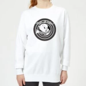 Image of Looney Tunes That's All Folks Porky Pig Womens Sweatshirt - White - L