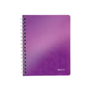 WOW Notebook A5 Ruled, Wirebound with Polypropylene Cover 80 Sheets. Purple - Outer Carton of 6