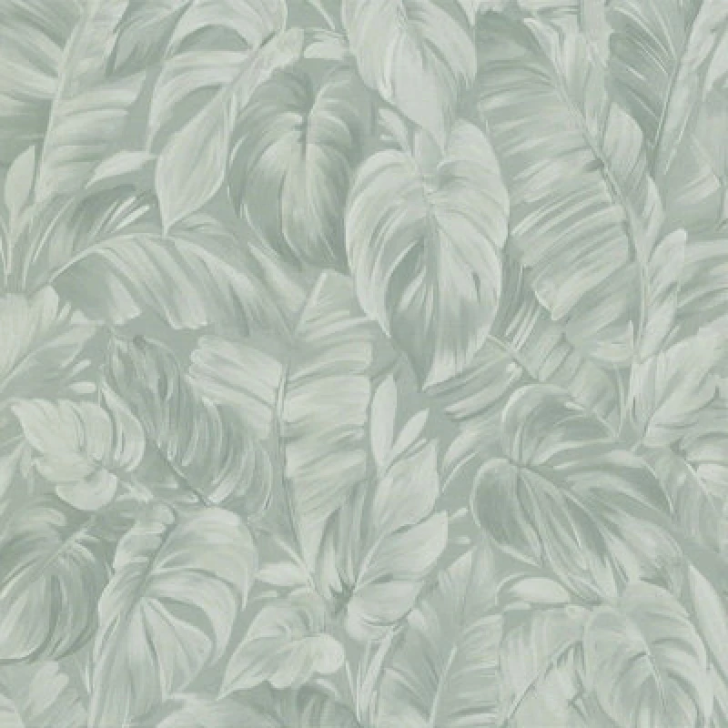 Image of Erismann Abode Play Of Light Palm Leaves Foliage Sage Green Wallpaper