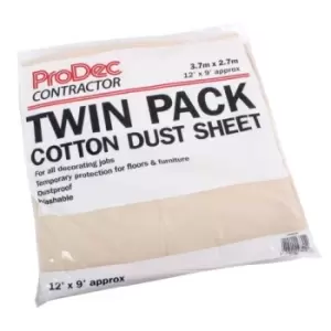 Image of ProDec Contractor Twin Pack 12' X 9' Contractor Cotton Twill Dust She- you get 5