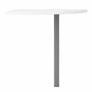 Image of Prima Corner Desk Top In White With Silver Grey Steel Legs