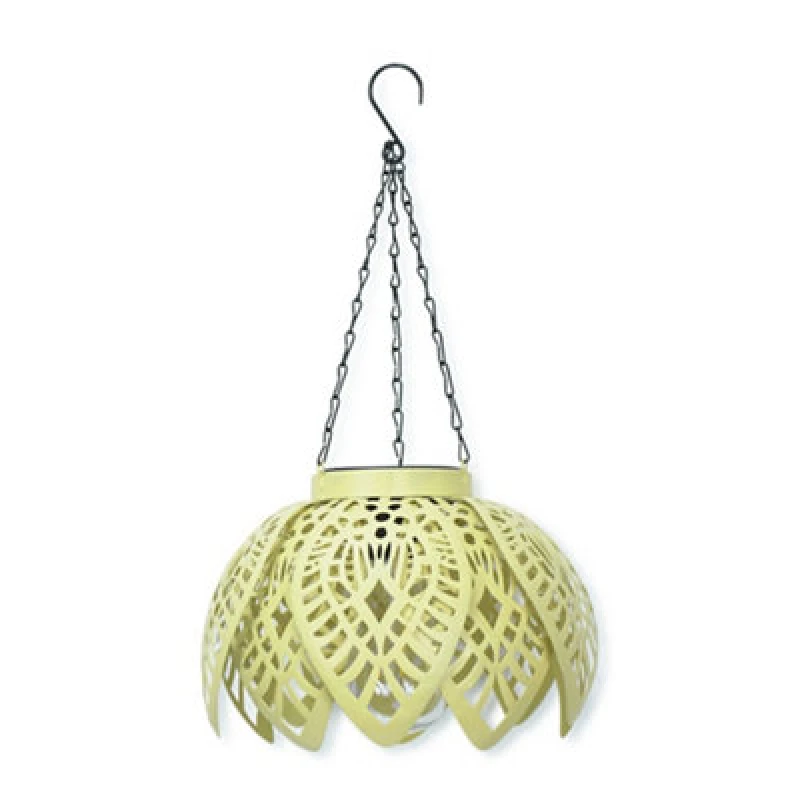 Image of ValueLights Solar Powered Yellow Colour Pop Hanging Lantern Light Yellow