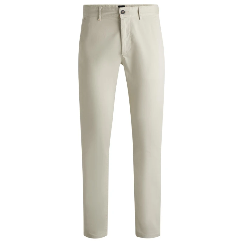 Image of Boss Mens HBO Chino Slim Trousers, Slim-fit Beige 271 male 32W R