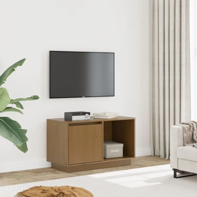 Image of VIDAXL TV Cabinet Honey Brown 74x35x44cm Solid Wood Pine Vidaxl 8720286923184