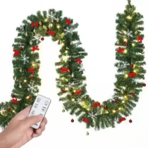 Image of Casaria Christmas Garland Fir Remote Control Christmas Decoration 5m 10m Lighting Chain 5m 80 LEDs decorated + remote