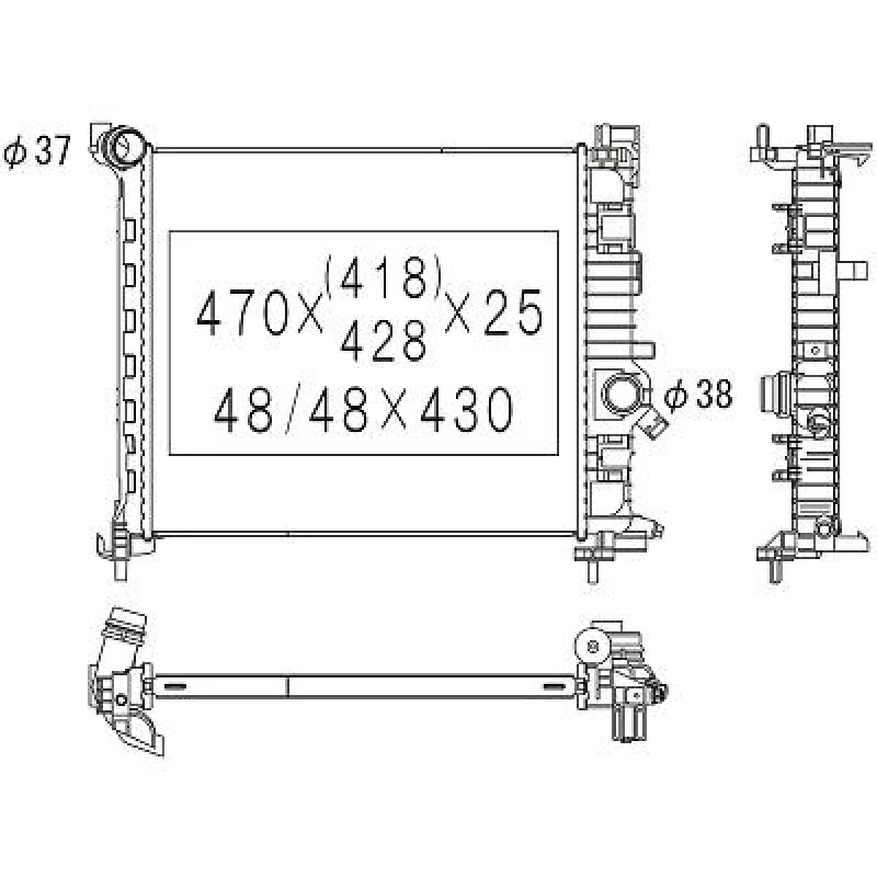 Image of Engine radiator DIEDERICHS DCM2707