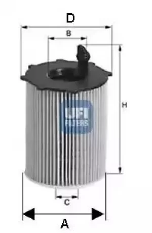 Image of 2503700 UFI Oil Filter Oil Cartridge