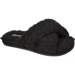 image of Skechers Womens Cozy Slide Crossover Sherpa Slip On Slippers UK Size 4 (EU 37)