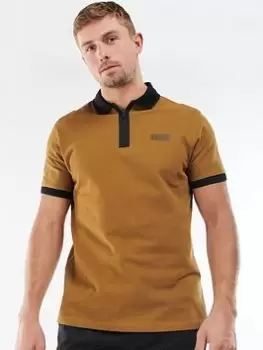 Image of Barbour International Transmission Zip Polo, Brown Size XL Men