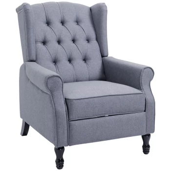 Image of HOMCOM Recliner Sofa Armchair with Footrest Vintage Design Light Grey AOSOM UK