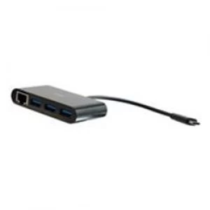 Image of C2G USB C Ethernet and 3 Port USB Hub - Black