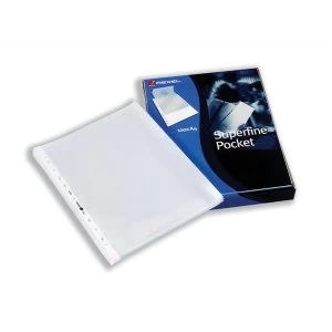 Image of Rexel Superfine A4 Top Opening Embossed Pockets Clear - Pack of 100