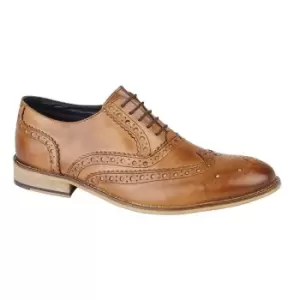 Image of Roamers Mens Leather Brogue Oxford Shoes (10 UK) (Tan)