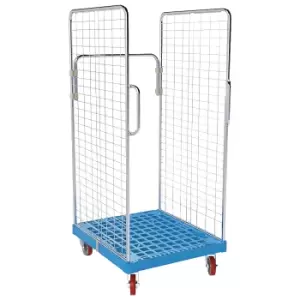 image of 2 side mesh panels with safety handles, 2 side mesh panels with safety handles, light blue