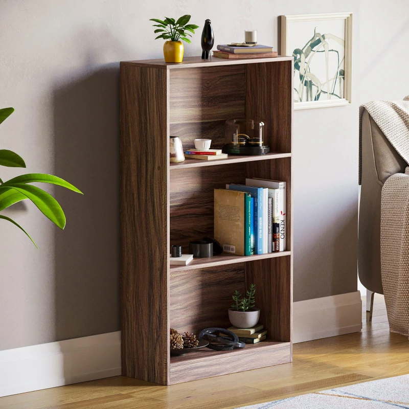 Image of Lassic Vida Designs Cambridge 3 Tier Medium Bookcase Walnut unisex 3 Tier