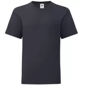 Image of Fruit Of The Loom Childrens/Kids Iconic T-Shirt (12-13 Years) (Deep Navy)