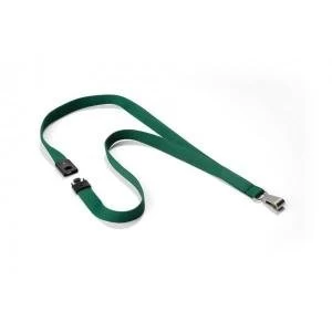 image of Durable 15mm Textile Lanyard Soft Colour Dark Green Pack of 10 812732