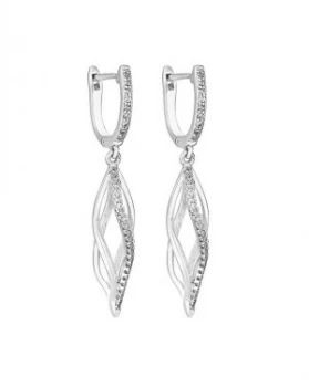 image of Simply Silver Cage Hoop Drop Earring