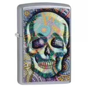 image of Zippo Street Chrome 207 Geometric Skull Design windproof lighter