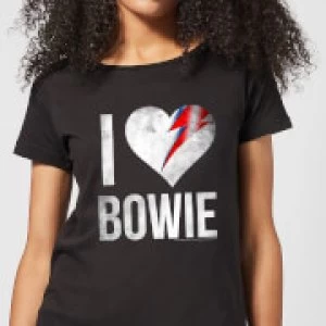 Image of David Bowie I Love Bowie Womens T-Shirt - Black