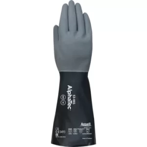 Image of Chemical Resistant Gloves, Nitrile, Black/Grey, Size 9