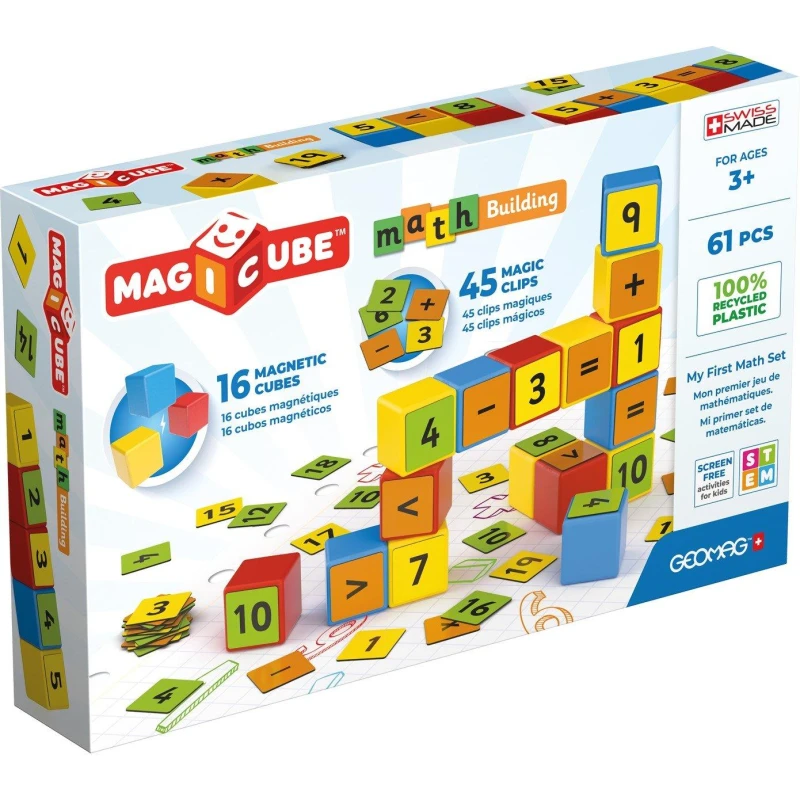 Image of Geomag Magicube Magnetic Shapes Maths Builder - 61 Pieces Multi unisex