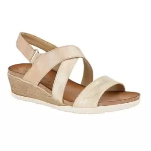 image of Cipriata Womens/Ladies Bina Crossover Wedge Sandal (5 UK) (Champagne)