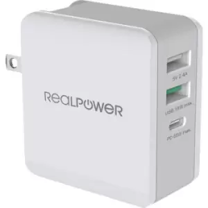 image of RealPower DeskCharge-65 306837 USB charger Mains socket 3 x USB