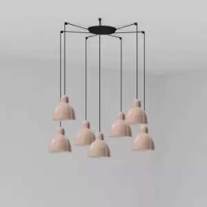 image of Venice 7 Light Pink Cluster Drop Pendant Lamp