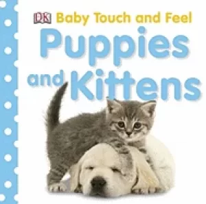 Image of baby touch and feel puppies and kittens