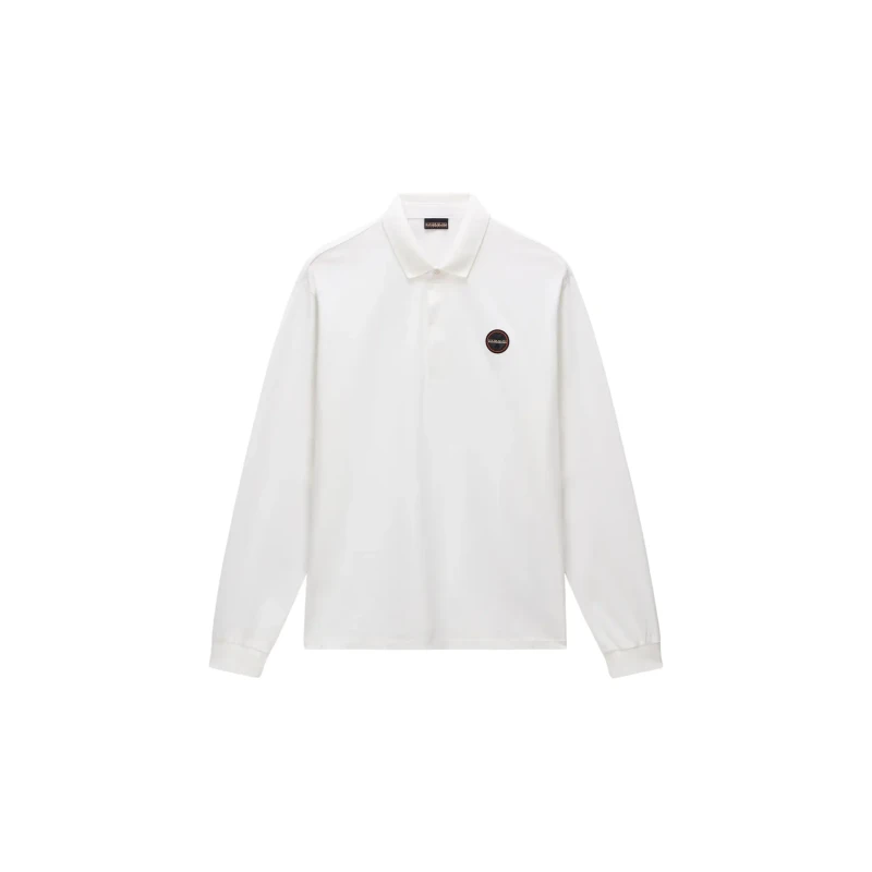 Image of Long sleeve polo shirt Napapijri E-Badge Blanc Male 2XL