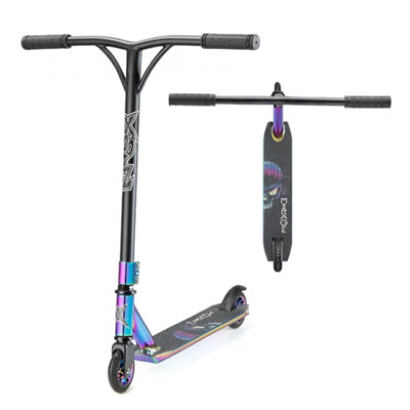 Image of Xootz Mirage Stunt Scooter, Freestyle Trick Scooter With Steel Y Bar Neo-Chrome