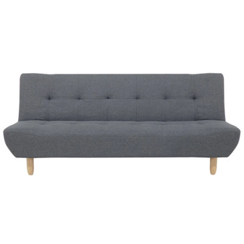 Image of Beliani Sofa Bed 3 Seater Alsten Fabric Dark Grey