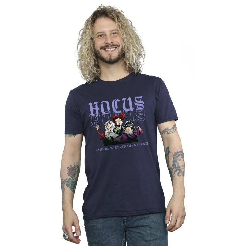 Image of Disney Men Hocus Pocus Hallows Eve T-Shirt in Navy Size: Small Navy S Male 5063283798595