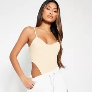 Image of I Saw It First Cotton Elastane Corset Detail High Leg Bodysuit - Brown