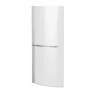 Image of Nuie Pacific Curved P Shaped Bath Screen With Rail - Polished Chrome