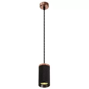 image of 1 Light 11cm Ceiling Pendant Light GU10, Rose Gold, Sand Black - Luminosa Lighting