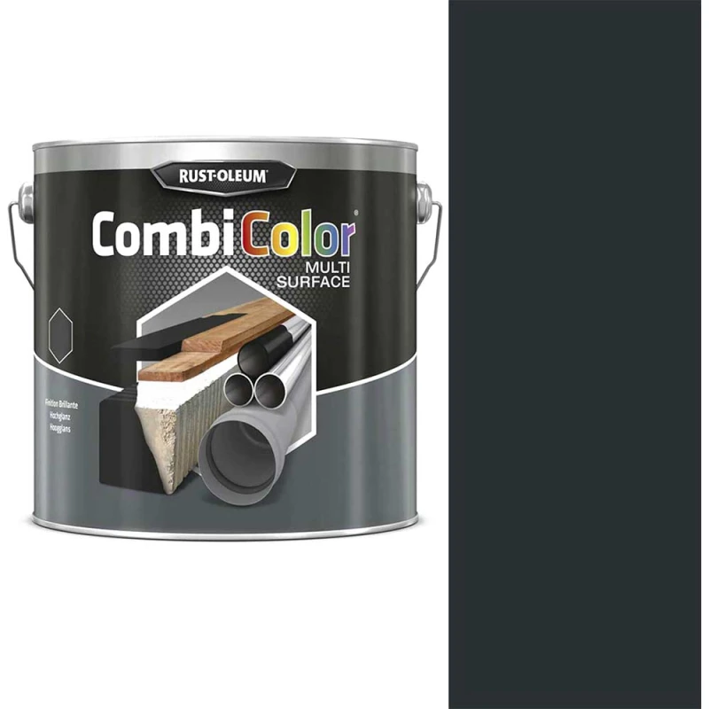 Image of Rust Oleum Satin Multi Surface Paint 7375MS.0.75 Colour: Black